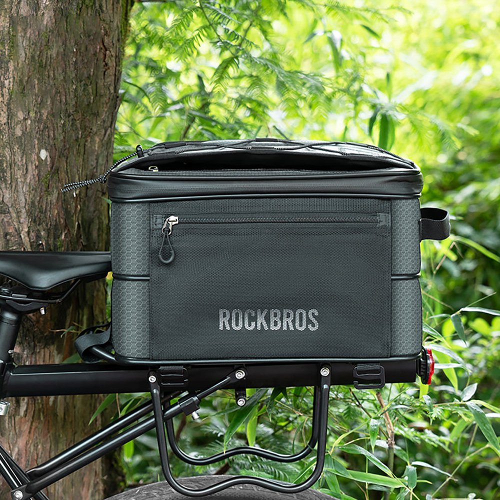 Rockbros A30 ROAD TO SKY sulankstomas bagažinės dviračio krepšys 15–30 l – pilkas - Image 9