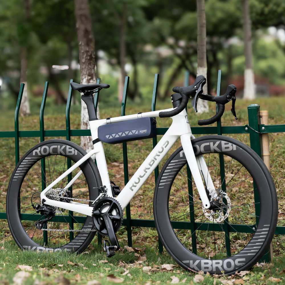 Rockbros AS-140 ROAD TO SKY vandeniui atsparus rėmo dviračio krepšys 1,7 l – mėlynas - Image 7