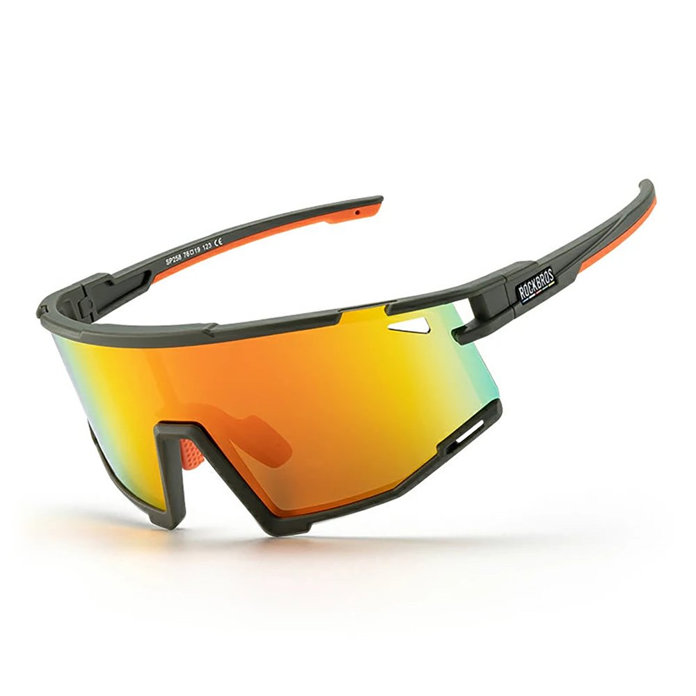 Rockbros SP258 ROAD TO SKY Cycling Glasses Polarized Orange Lenses - Green