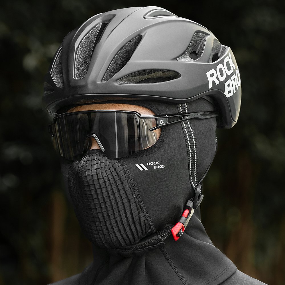 Rockbros LF25699 flisinė dviratininko balaklava – juoda - Image 2