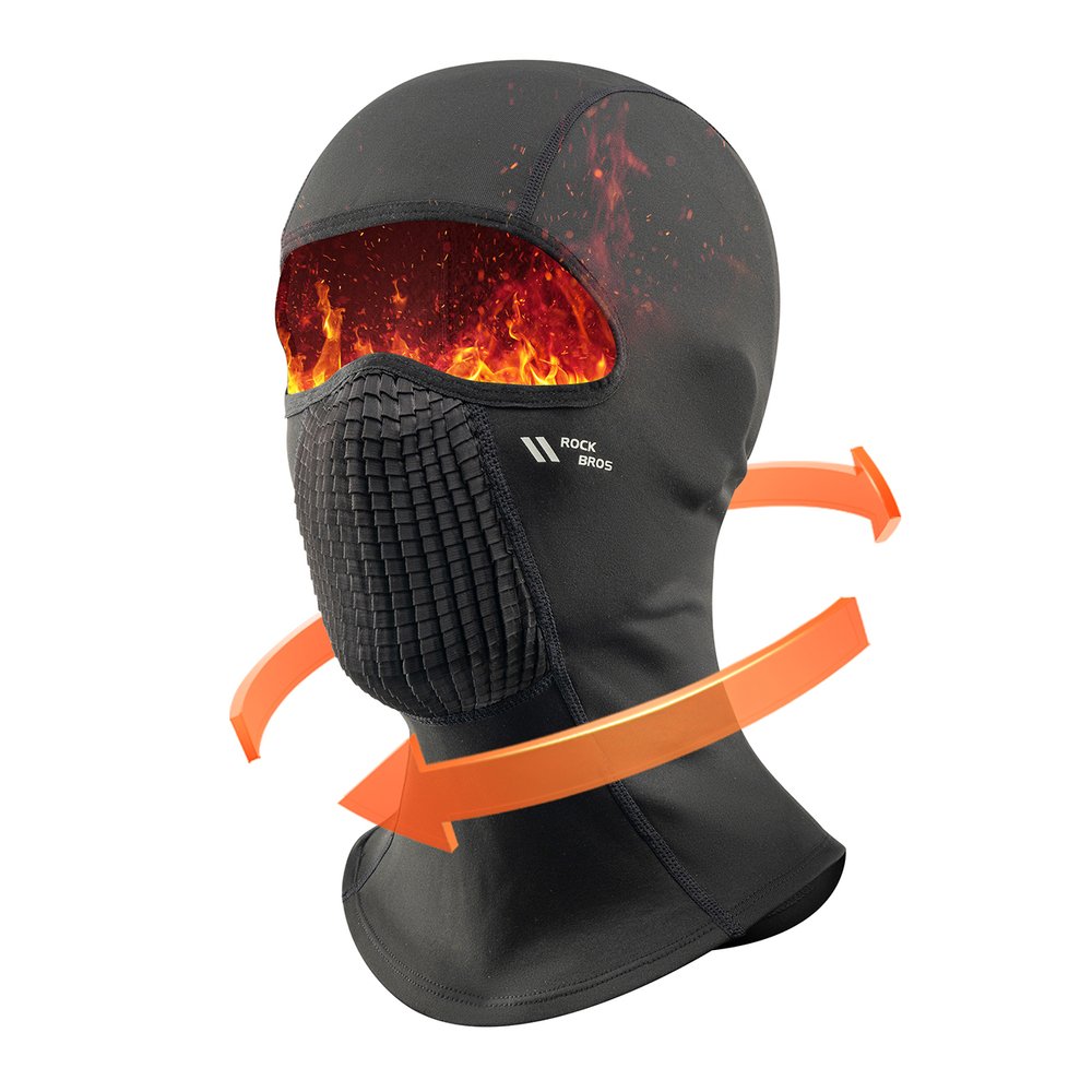 Rockbros LF25699 flisinė dviratininko balaklava – juoda - Image 3