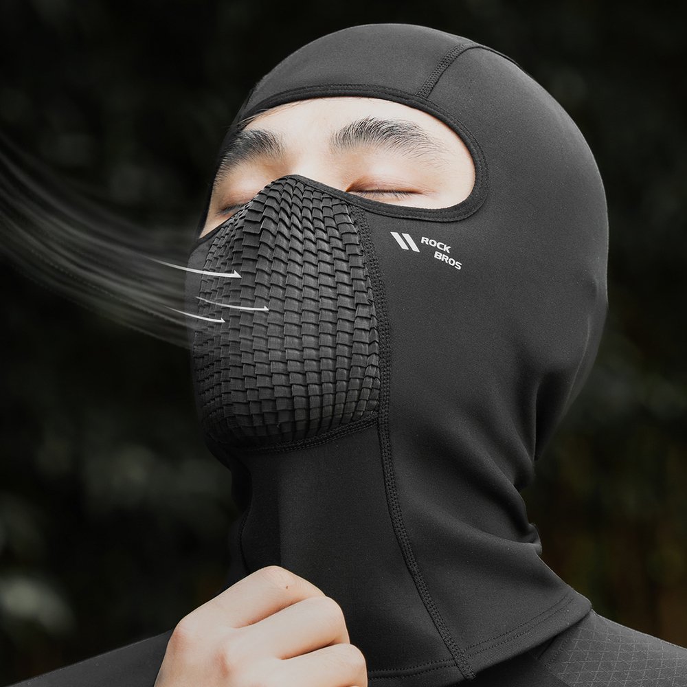 Rockbros LF25699 flisinė dviratininko balaklava – juoda - Image 4