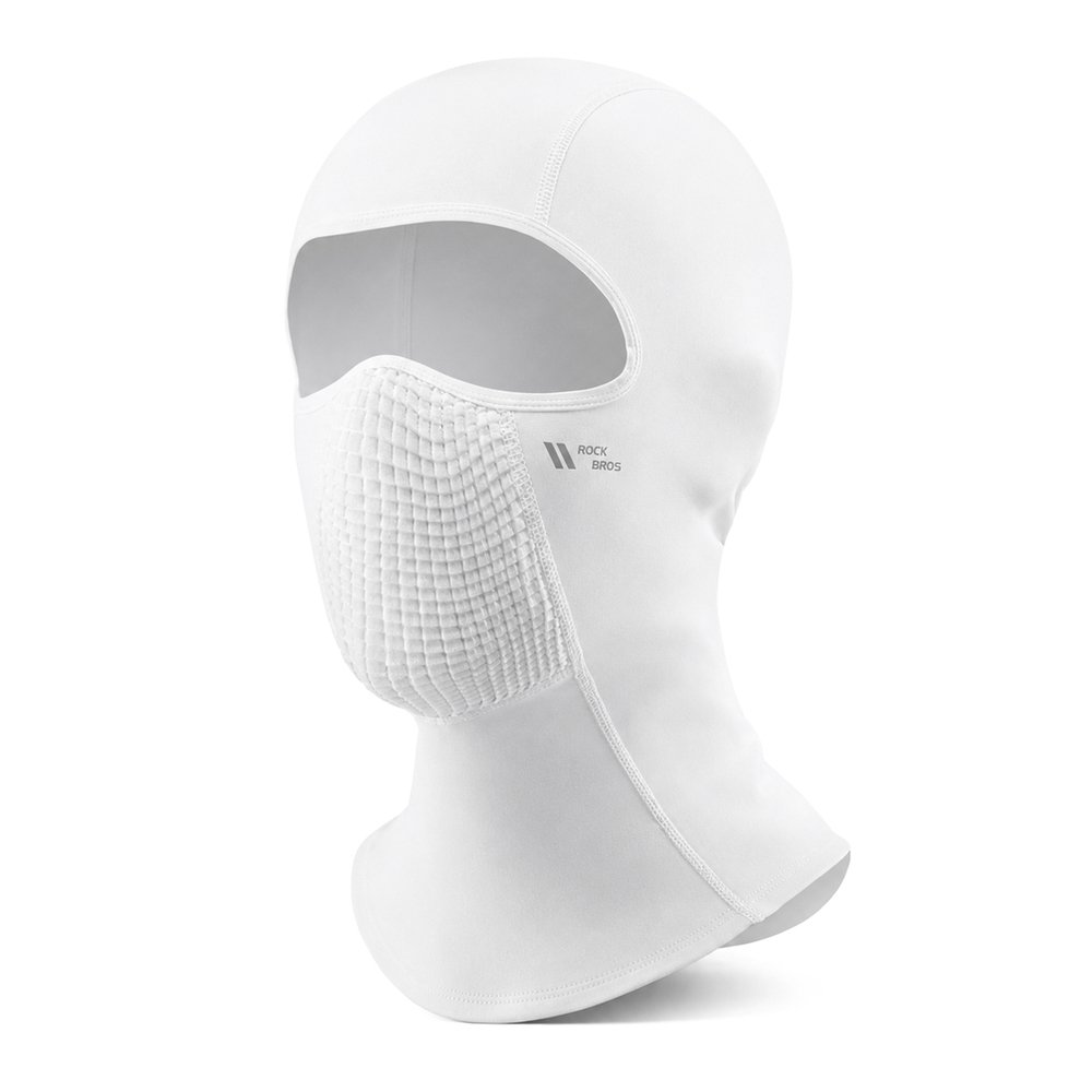 Rockbros LF25699 fleece cycling balaclava - white