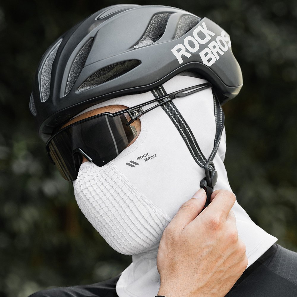 Rockbros LF25699 flisinė dviratininko balaklava – balta - Image 3