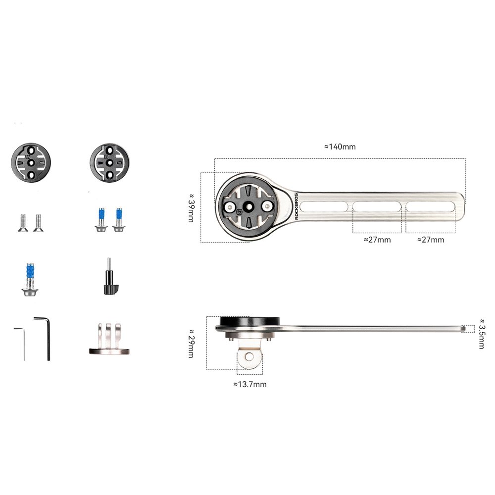 Rockbros FK-307T titano lydinio dviračio kompiuterio laikiklis – titano spalvos - Image 2