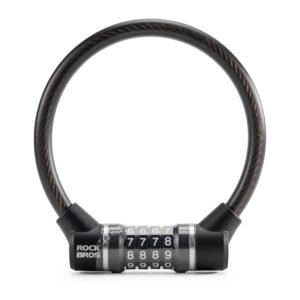 Rockbros 87639-4 bicycle lock with code and steel cable - black