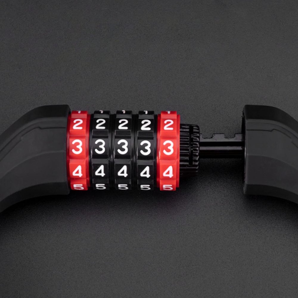 Rockbros RKS507 dviračio spyna su 5 skaitmenų kodu ir 180 cm plieniniu trosu – juoda - Image 4