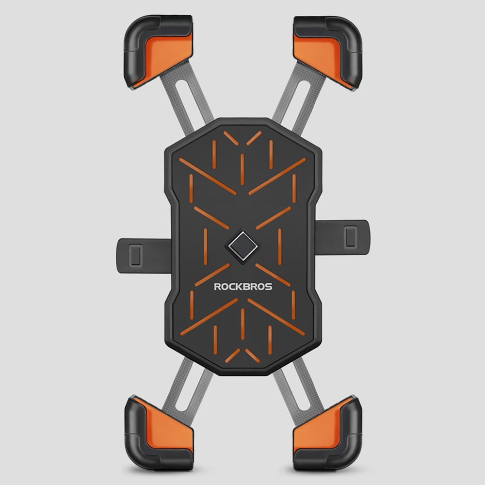 Rockbros HW-117 telefono laikiklis tvirtinamas prie vairo – juodas ir oranžinis - Image 10