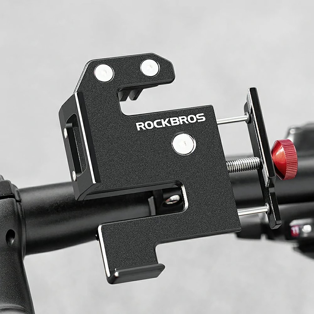 Rockbros 25210038101 telefono laikiklis su spaustuku – juodas - Image 8