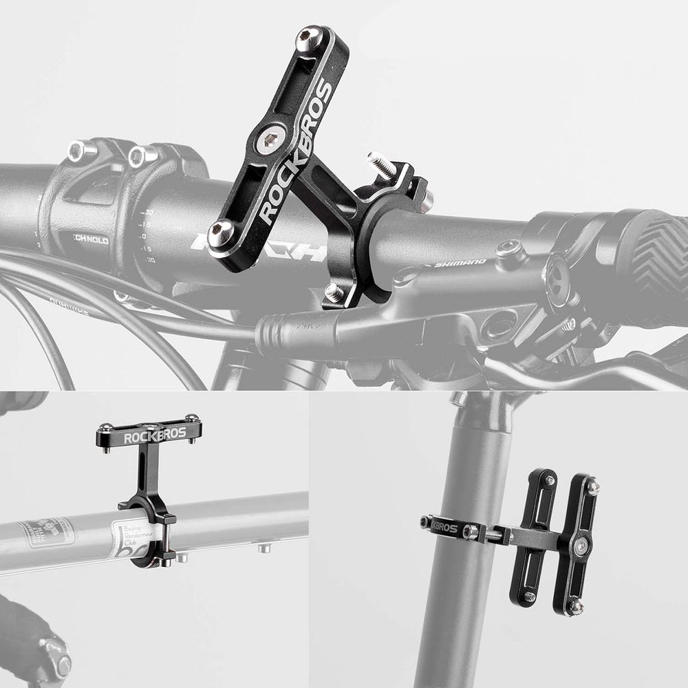 Rockbros KS-415 reguliuojamas aliumininis gertuvės laikiklio adapteris – juodas - Image 2
