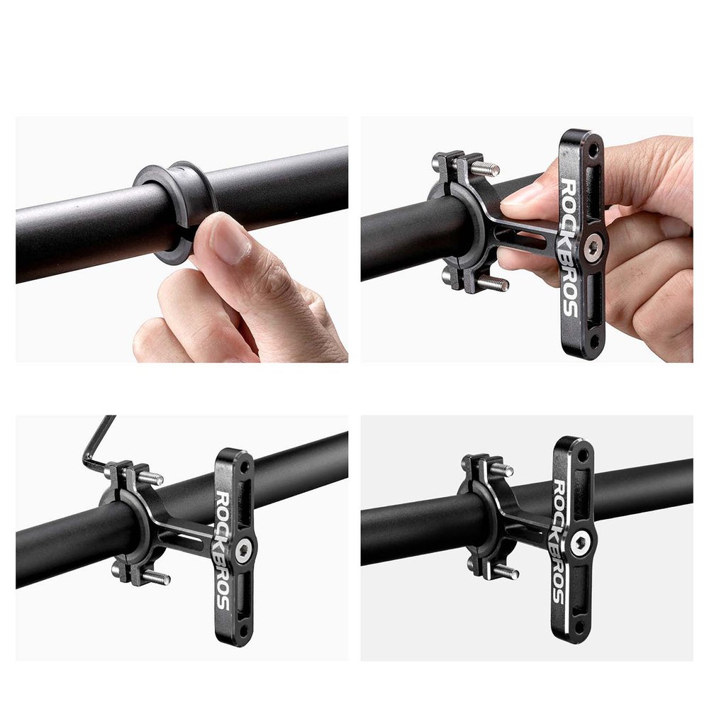 Rockbros KS-415 reguliuojamas aliumininis gertuvės laikiklio adapteris – juodas - Image 6