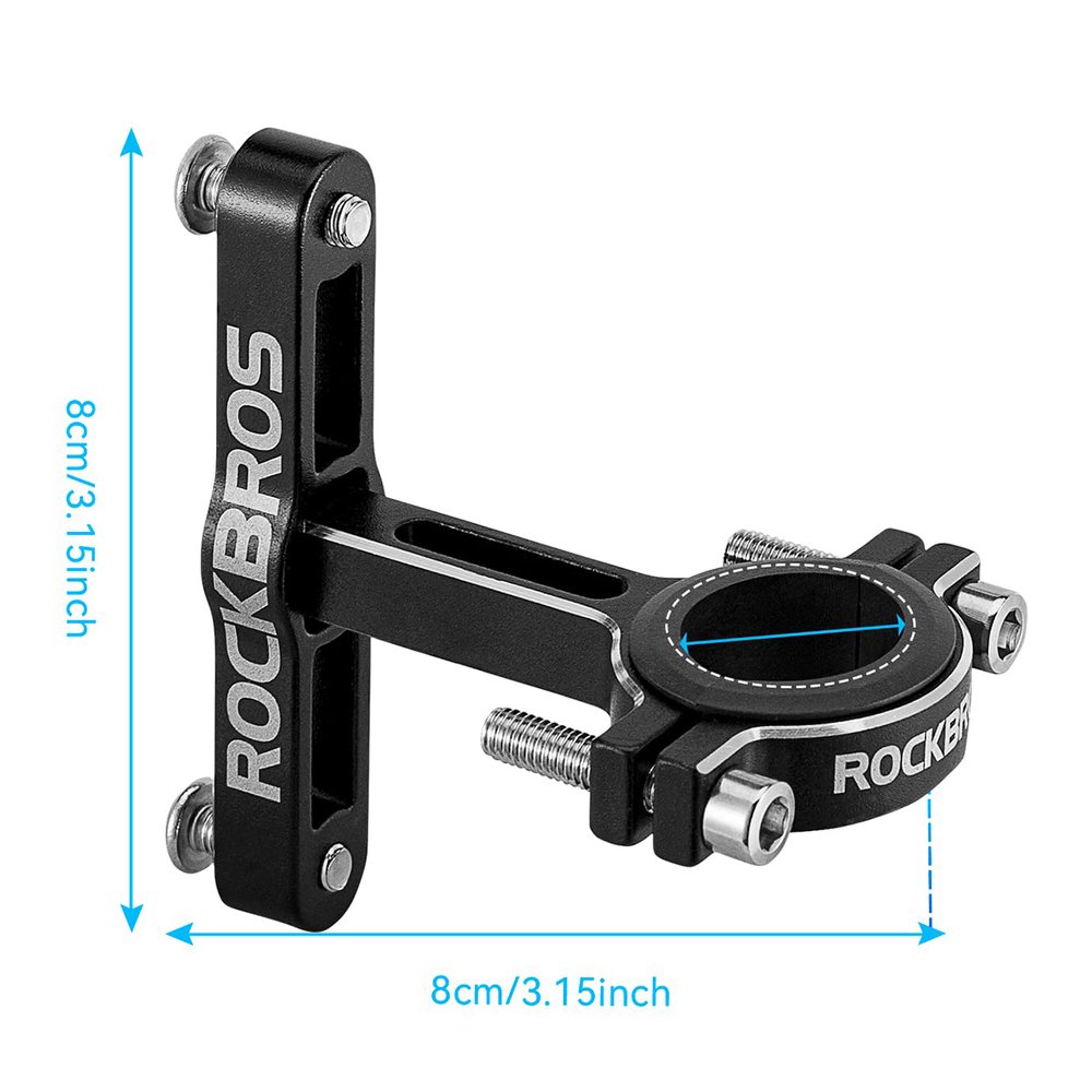 Rockbros KS-416 reguliuojamas aliumininis gertuvės laikiklio adapteris – juodas - Image 2