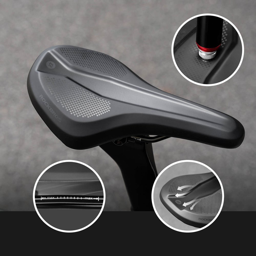Rockbros B824 sportinis ergonominis dviračio balnelis – juodas - Image 7