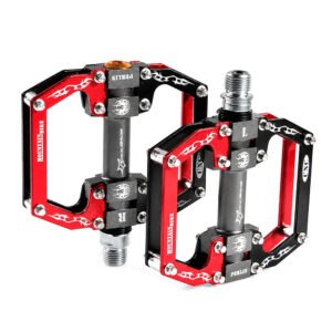 Rockbros 2010-12SBKR Aluminum Bicycle Pedals with Sealed Bearings - Black and Red