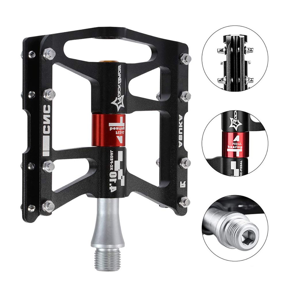 Rockbros JT410 4.10 dviračio pedalai su 4 guoliais – juodi - Image 3