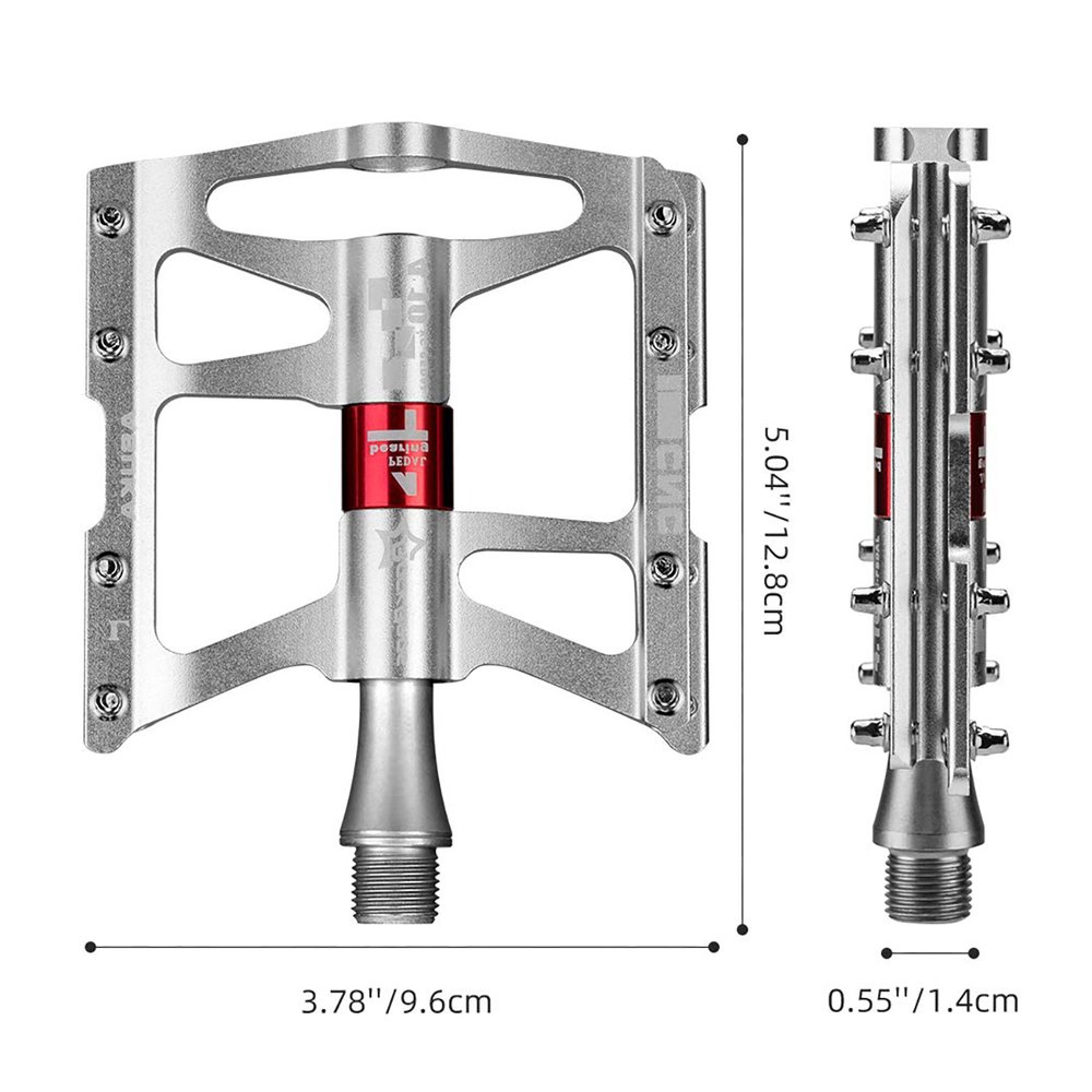 Rockbros JT410 4.10 dviračio pedalai su 4 guoliais – sidabriniai - Image 4