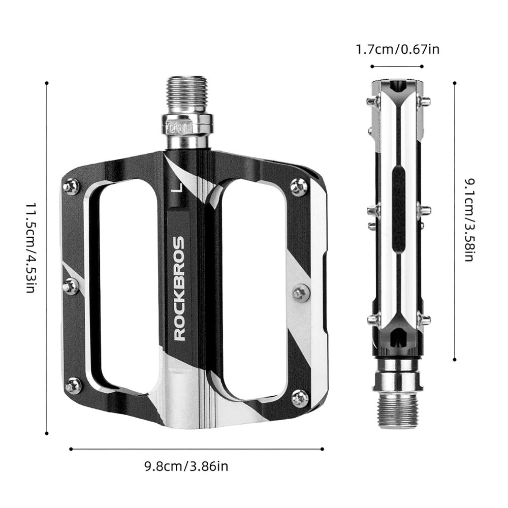 Rockbros K306-BK MTB aliumininiai dviračio pedalai – juodi - Image 2