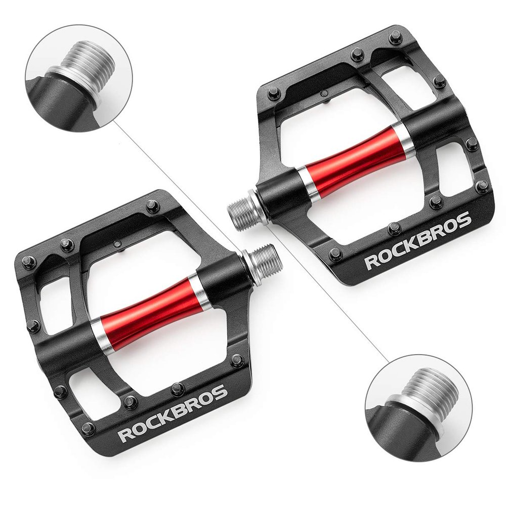 Rockbros 2020-12CBK aliumininiai platforminiai dviračio pedalai – juodi - Image 3