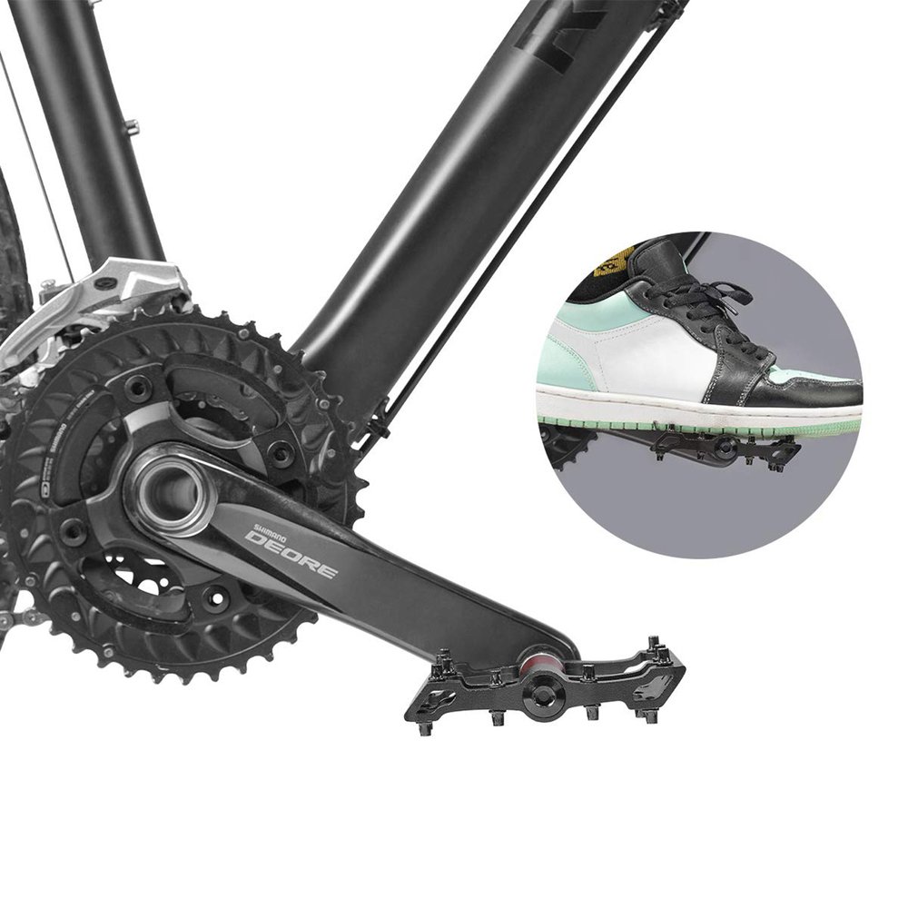 Rockbros 2020-12BBK aliumininiai platforminiai dviračio pedalai – juodi - Image 2