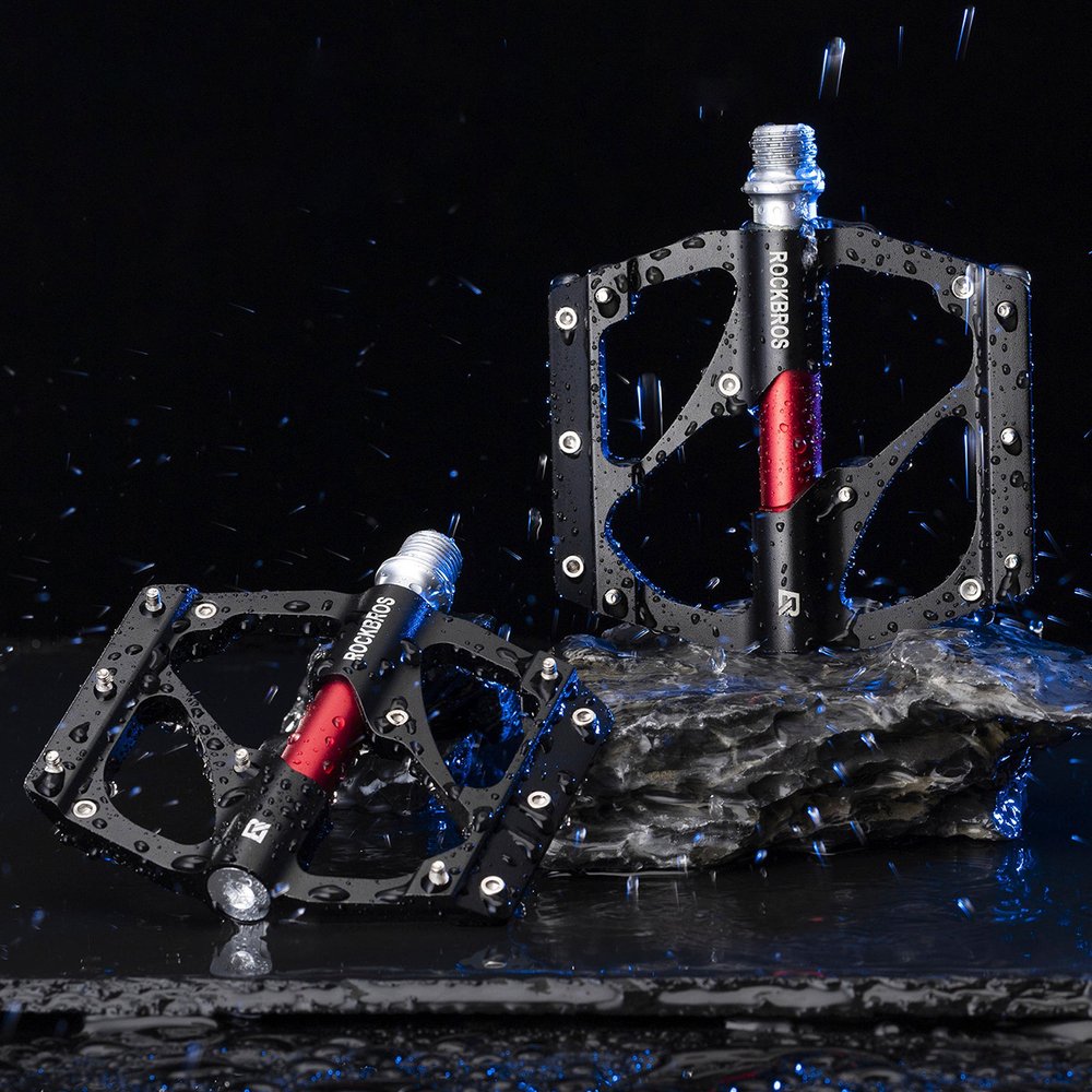 Rockbros 2020-12BBK aliumininiai platforminiai dviračio pedalai – juodi - Image 3