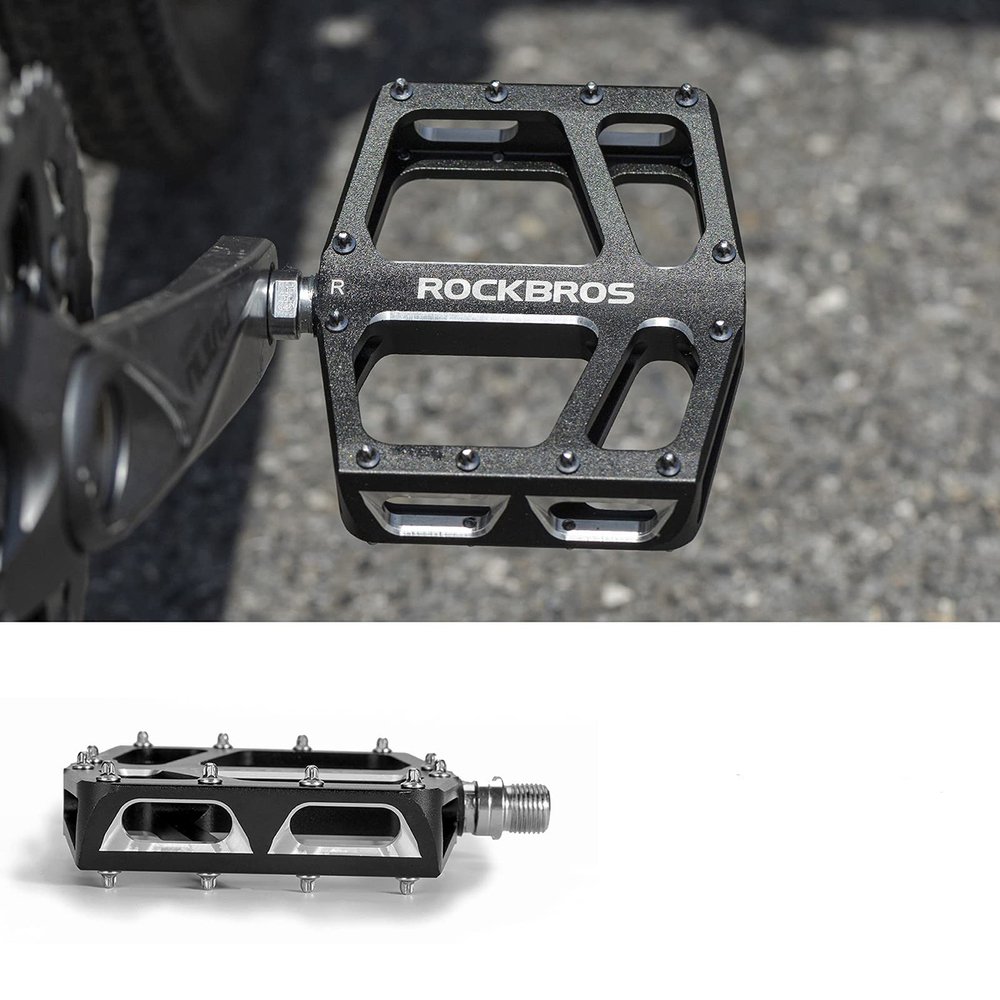 Rockbros K399-BK platūs platforminiai dviračio pedalai – juodi - Image 5