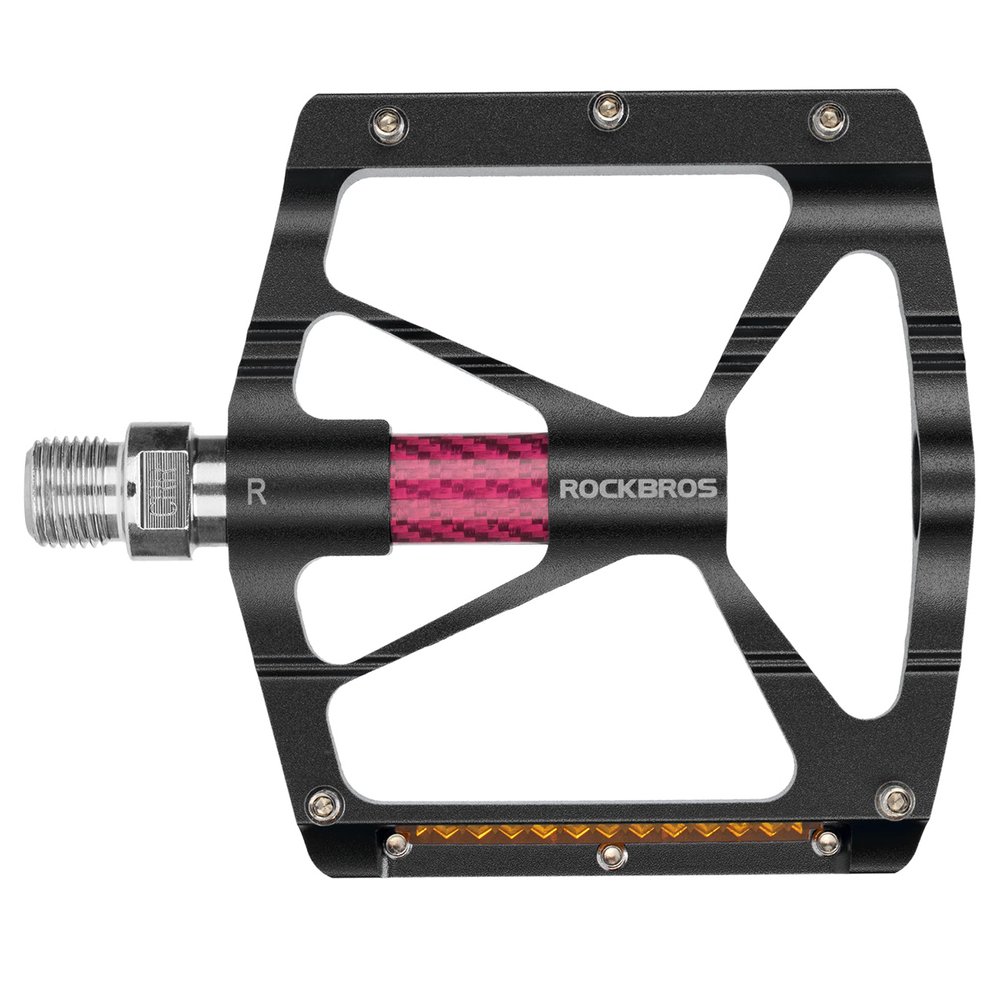 Rockbros K307PT aliumininiai platforminiai dviračio pedalai su atšvaitais – juodi - Image 2