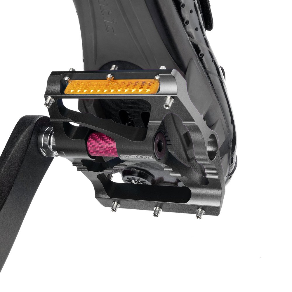 Rockbros K307PT aliumininiai platforminiai dviračio pedalai su atšvaitais – juodi - Image 5