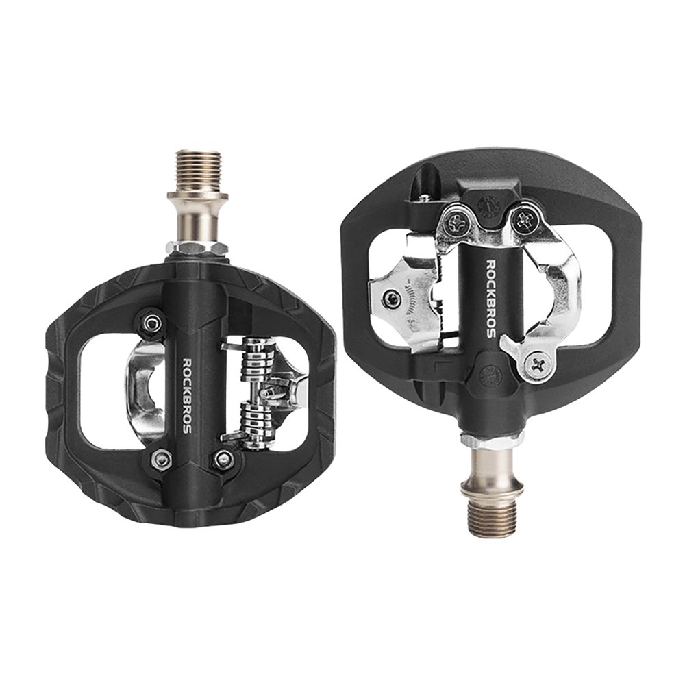 Rockbros M108 Nylon Half-Lock Double-Sided Bicycle Pedals - Black