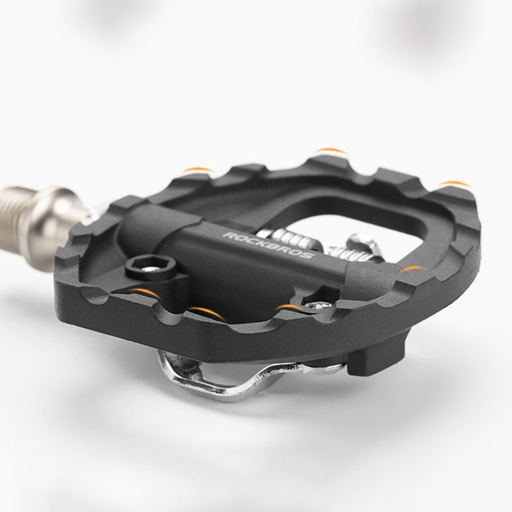 Rockbros M108 dvipusiai nailoniniai pusiau fiksuojami dviračio pedalai – juodi - Image 3