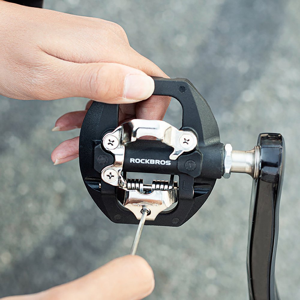 Rockbros M108 dvipusiai nailoniniai pusiau fiksuojami dviračio pedalai – juodi - Image 6