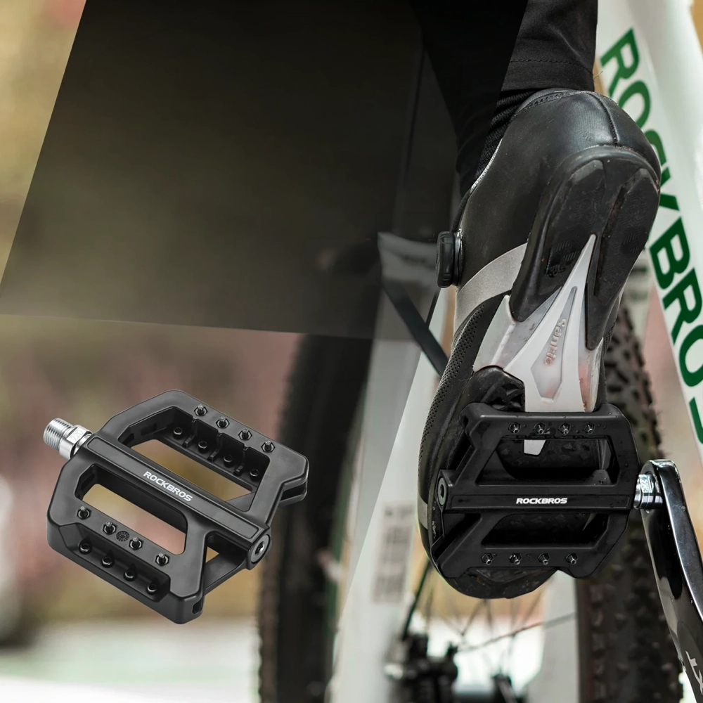 Rockbros RK01 nailoniniai dviračio pedalai – juodi - Image 2