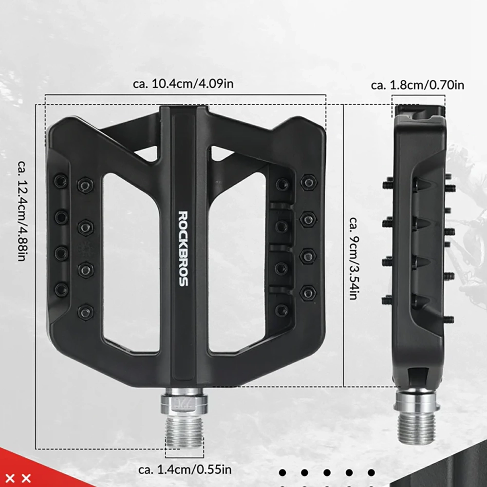 Rockbros RK01 nailoniniai dviračio pedalai – juodi - Image 3