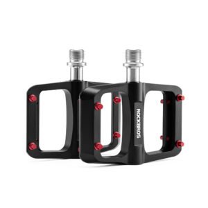 Rockbros BP2603 Platform Bicycle Pedals with Titanium Axle and Magnesium Alloy Bearings - Black