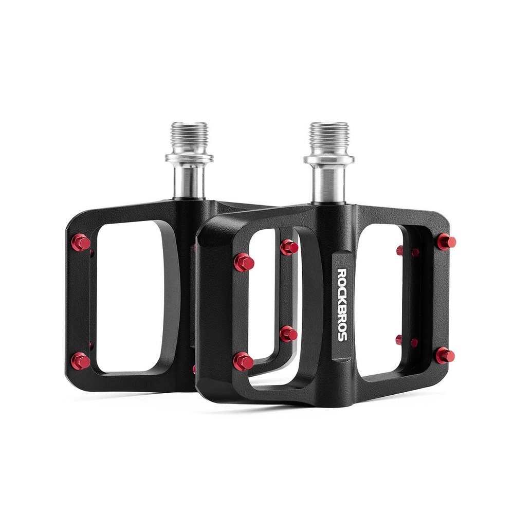 Rockbros BP2603 Platform Bicycle Pedals with Titanium Axle and Magnesium Alloy Bearings - Black