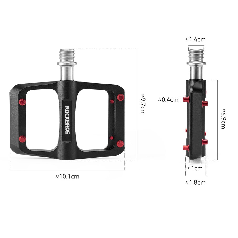 Rockbros BP2603 platforminiai dviračio pedalai su titano ašimi ir magnio lydinio guoliais – juodi - Image 2