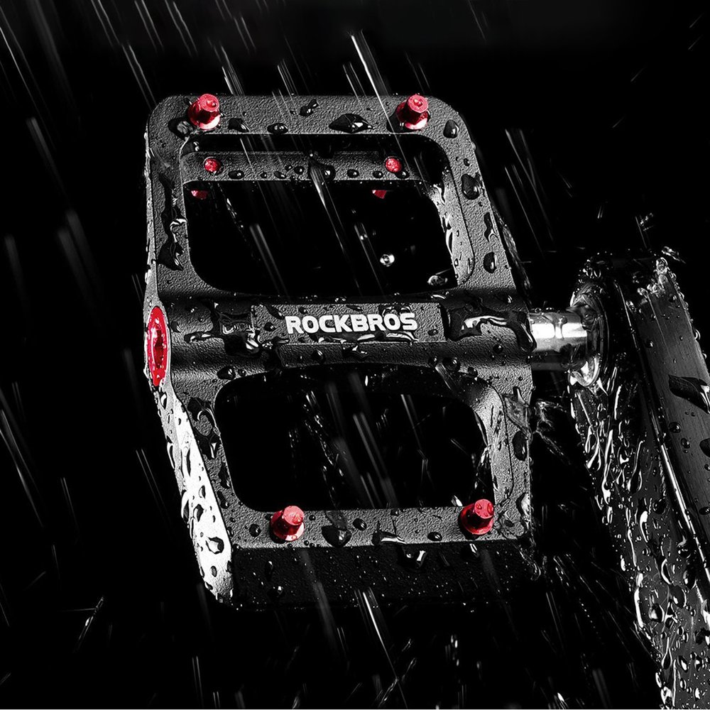 Rockbros BP2603 platforminiai dviračio pedalai su titano ašimi ir magnio lydinio guoliais – juodi - Image 5
