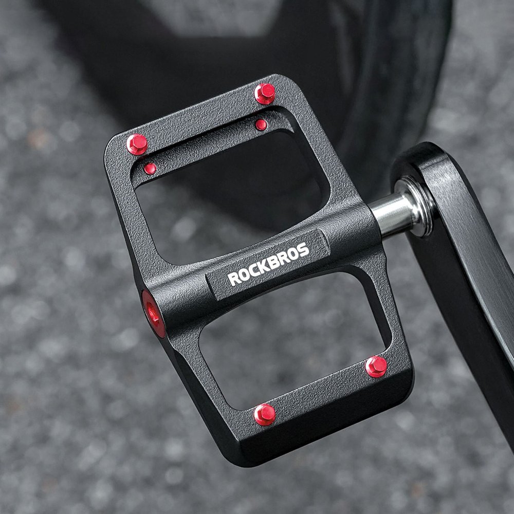 Rockbros BP2603 platforminiai dviračio pedalai su titano ašimi ir magnio lydinio guoliais – juodi - Image 7