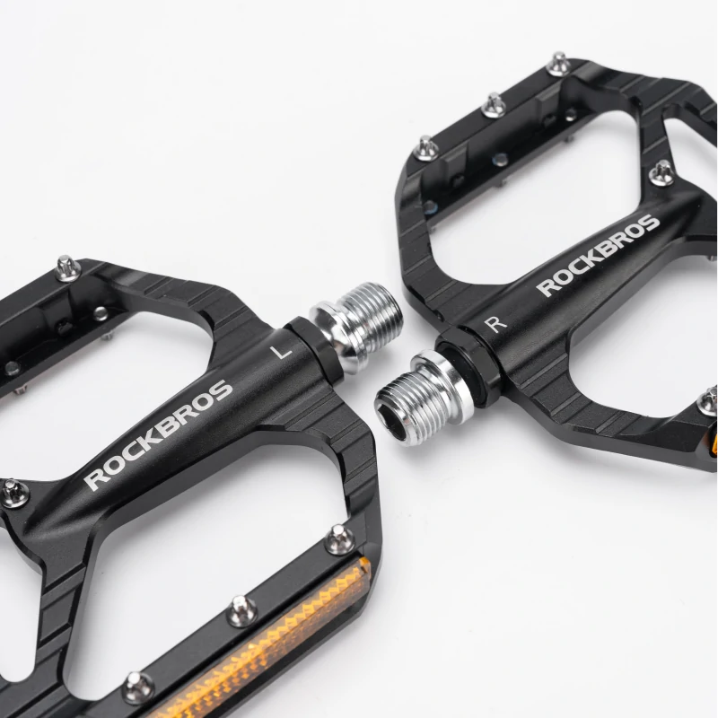 Rockbros C700 aliumininiai platforminiai dviračio pedalai su atšvaitais – juodi - Image 4