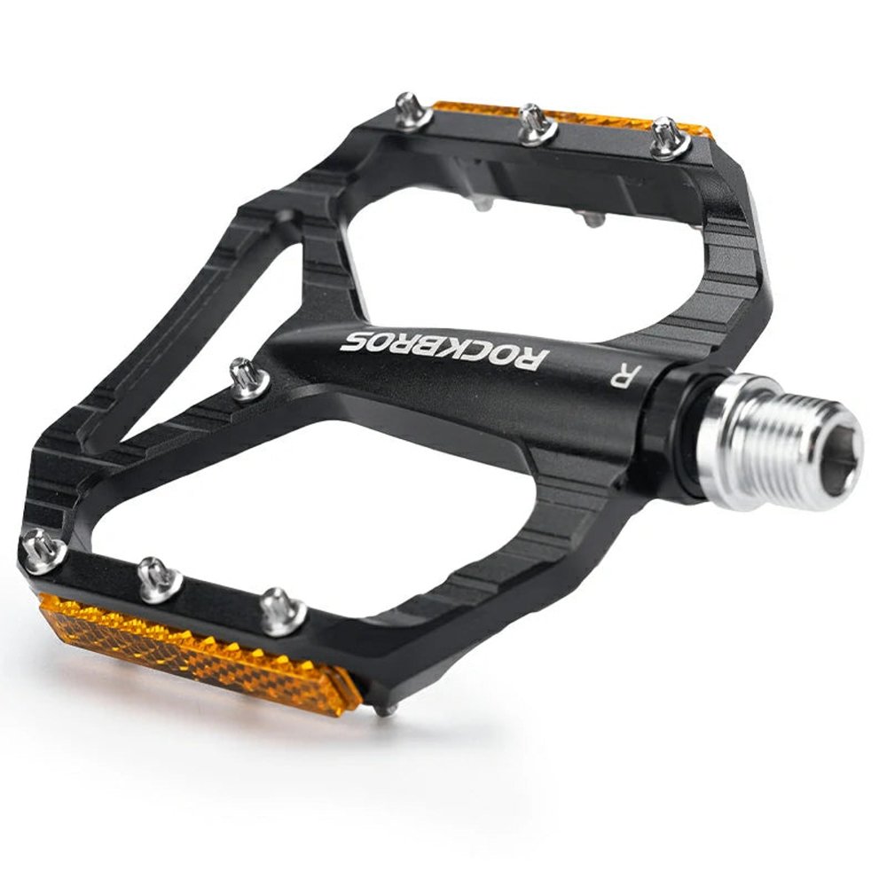 Rockbros C700 aliumininiai platforminiai dviračio pedalai su atšvaitais – juodi - Image 7