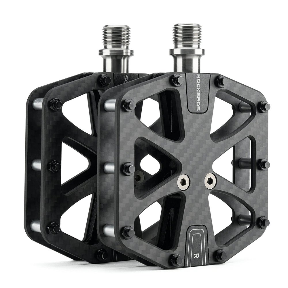 Rockbros C525 Carbon Fiber Platform Bike Pedals - Black