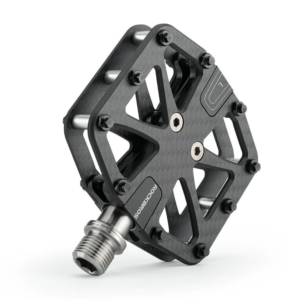 Rockbros C525 anglies pluošto platforminiai dviračio pedalai – juodi - Image 2