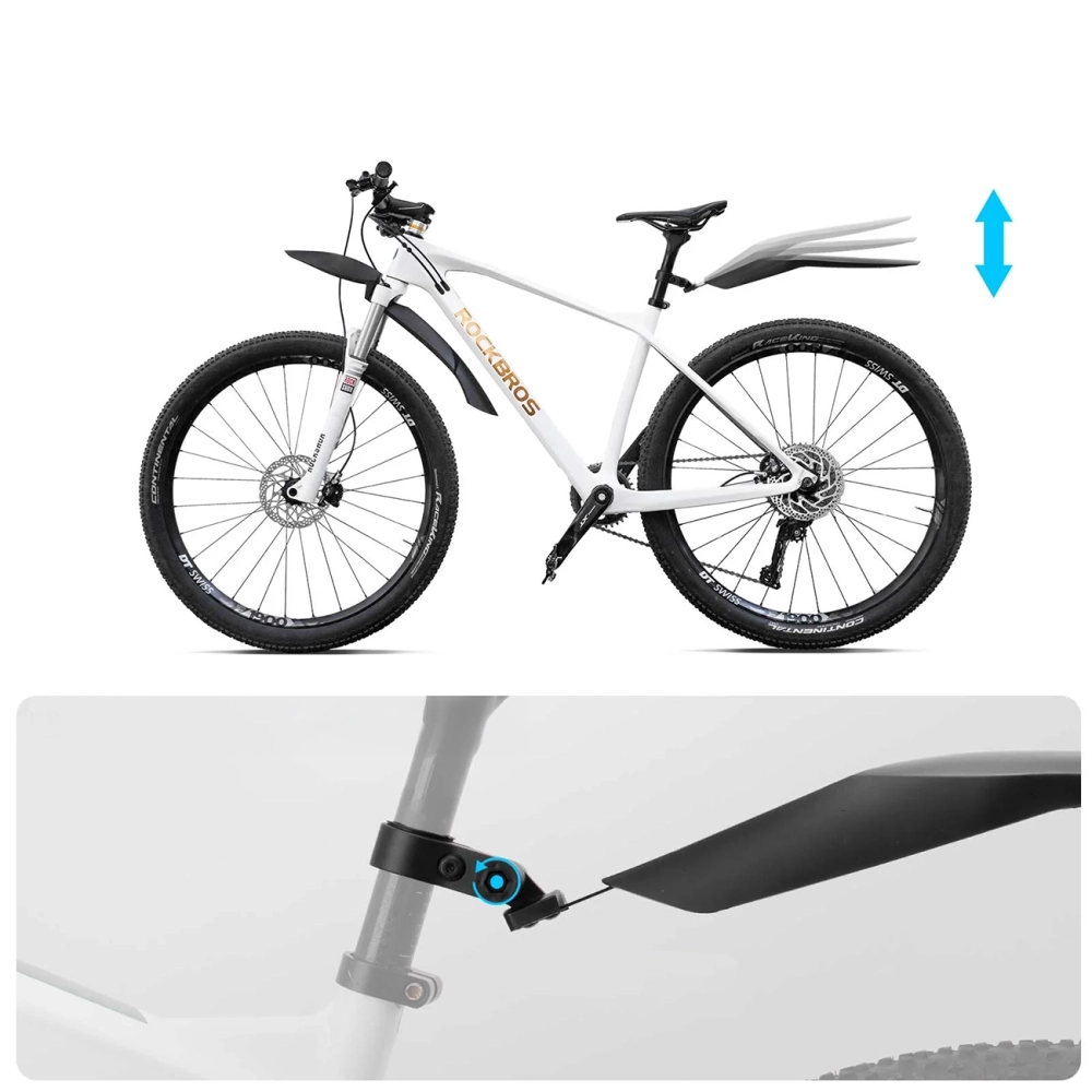 Rockbros FK-880 priekinis ir galinis dviračio purvasaugiai 24” dviračiams – juodi - Image 4