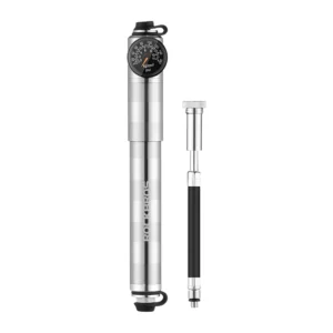 Rockbros HQ-67A-L03 Bicycle Pump with Pressure Gauge - Silver