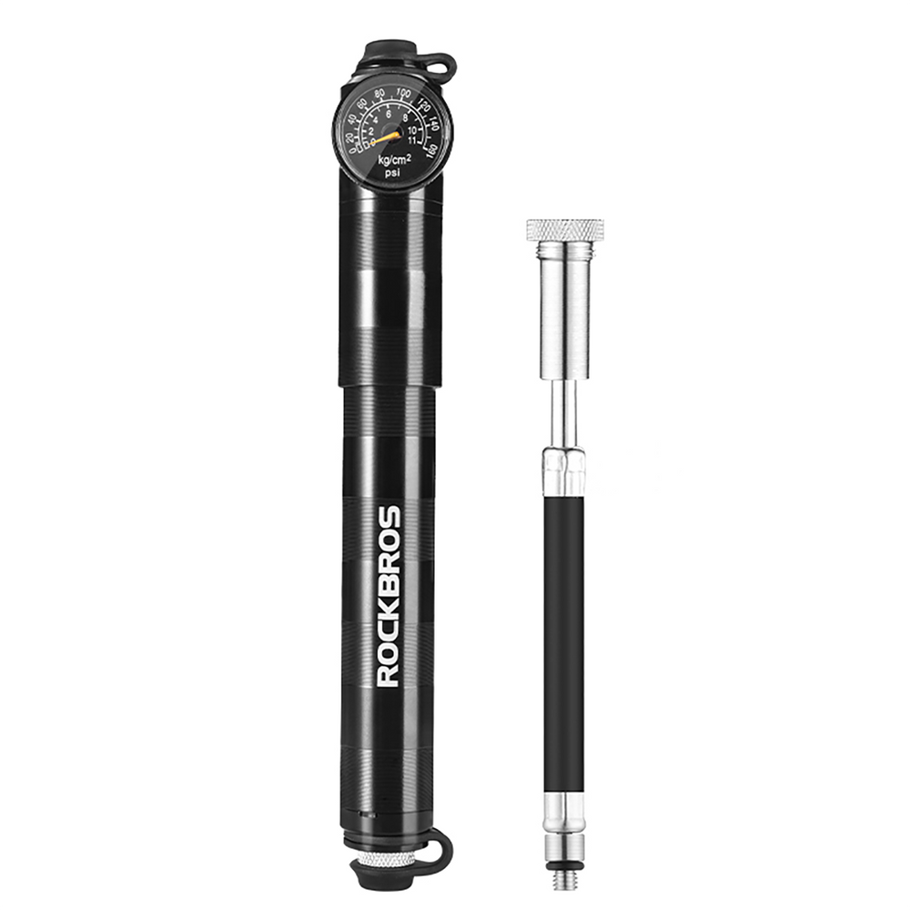 Rockbros HQ-67A-L03 BK Bicycle Pump with Pressure Gauge - Black