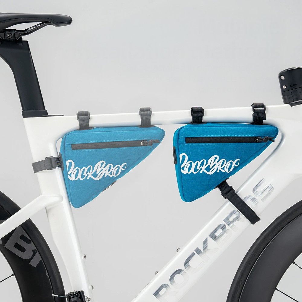 Rockbros G001 Flash Journey trikampis rėmo dviračio krepšys 0,8 l – mėlynas - Image 3