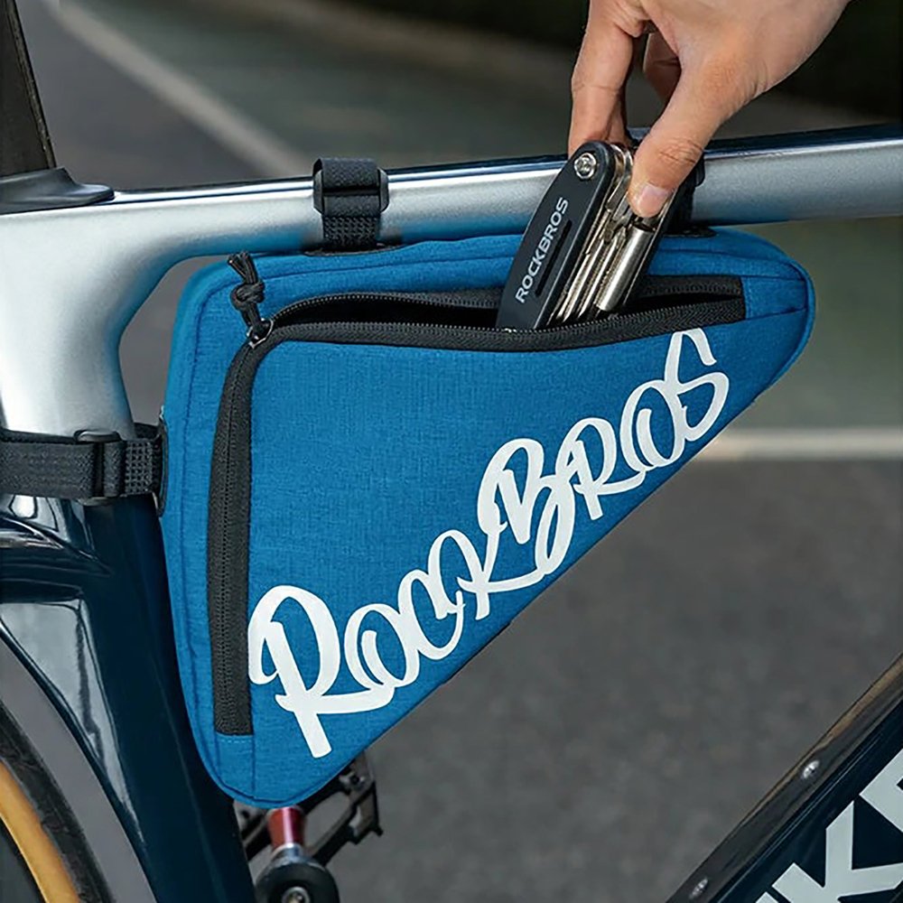 Rockbros G002 Flash Journey trikampis rėmo dviračio krepšys 1,4 l – mėlynas - Image 2