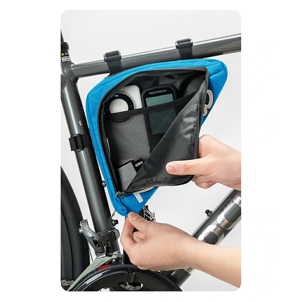 Rockbros G002 Flash Journey trikampis rėmo dviračio krepšys 1,4 l – mėlynas - Image 3