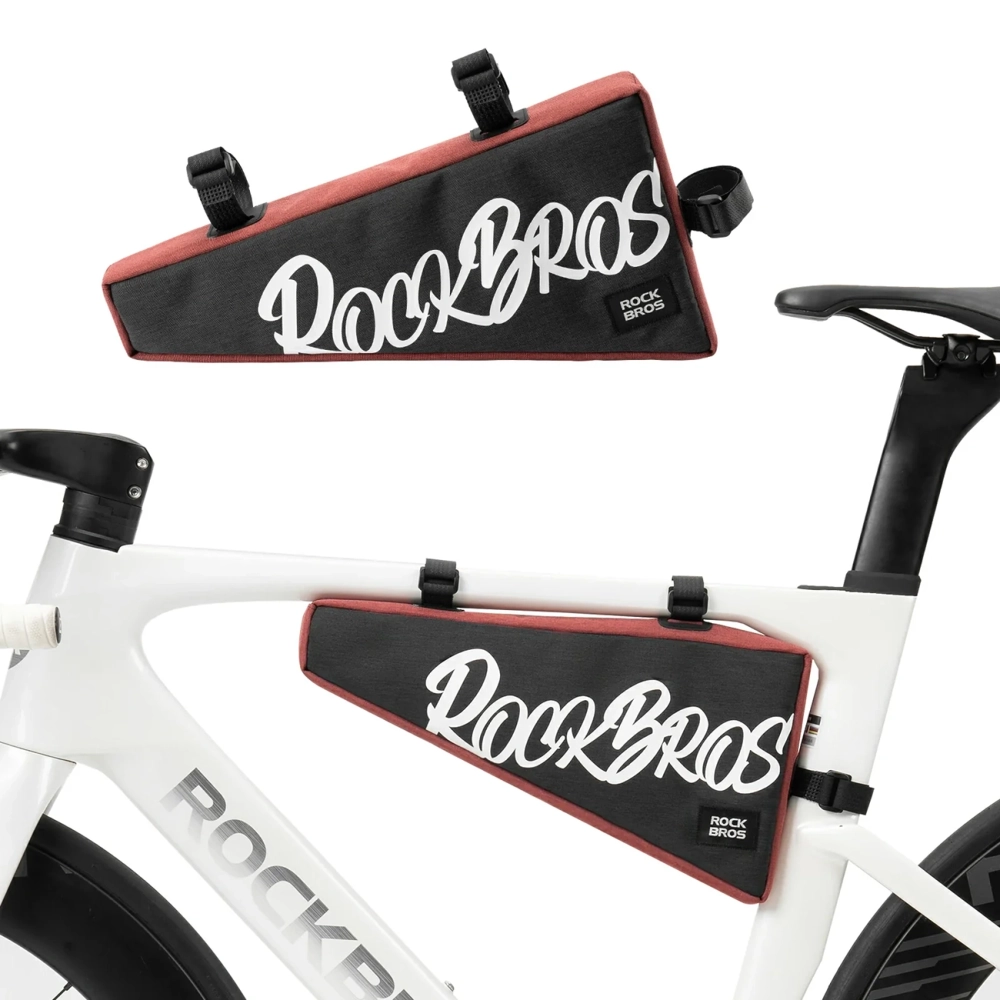 Rockbros G008 Flash Journey XL trikampis rėmo dviračio krepšys 1,9 l – juodas ir raudonas - Image 2