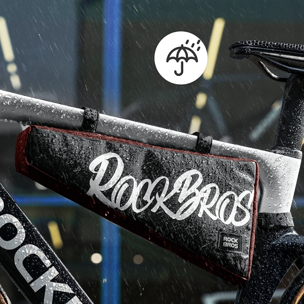 Rockbros G008 Flash Journey XL trikampis rėmo dviračio krepšys 1,9 l – juodas ir raudonas - Image 5
