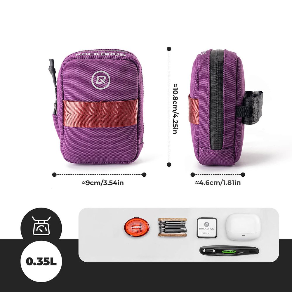 Rockbros F006 balnelio dviračio krepšys 0,35 l – violetinis - Image 3